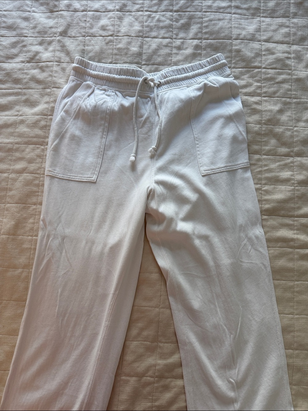 J Crew White Drawstring Lounge Pants